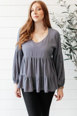 Sassy Swing Top in Charcoal