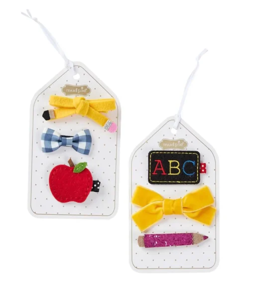 School Hair Clip Set by Mud Pie