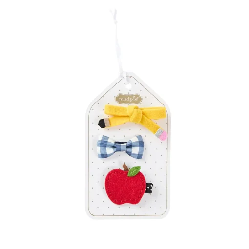 School Hair Clip Set by Mud Pie