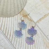 Seashell Duo Dangle Earrings - Lavender