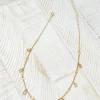 Semi Precious Dangle Charm Necklace - Rose Quartz