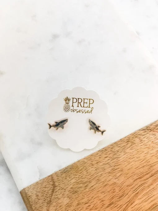 Shark Signature Enamel Studs by Prep Obsessed