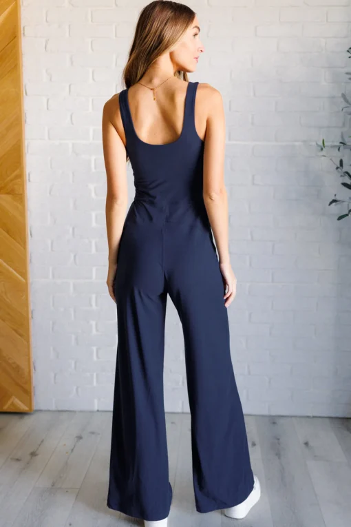 Shavasana Everyday Wide Leg Jumpsuit in Navy
