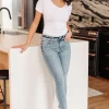 Sherry Mid Rise Release Waistband Detail Skinny by Judy Blue