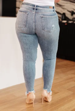 Sherry Mid Rise Release Waistband Detail Skinny by Judy Blue
