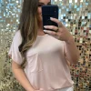 Shimmering Short Sleeve Top - Peach by Sew In Love