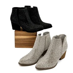 Shine Star Rhinestone Bootie in Black