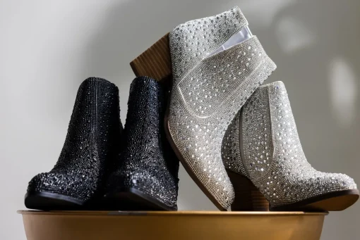 Shine Star Rhinestone Bootie in Black