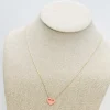 Simple Pink Cutout Heart Necklace