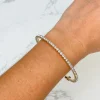 Simple Rhinestone Cuff Bracelet - Gold