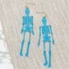 Skeleton Filigree Dangle Earrings - Turquoise