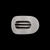 Small Teleties Flat Oval Clip - Silver Flames