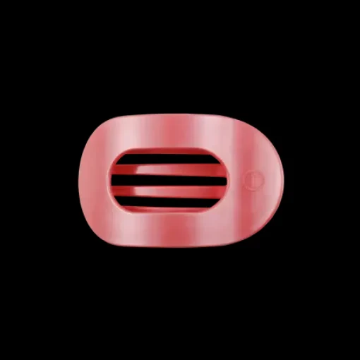 Small Teleties Flat Oval Clip - Calming Coral