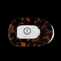 Small Teleties Flat Oval Clip - Tortoise