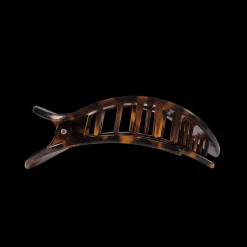 Small Teleties Flat Oval Clip - Tortoise