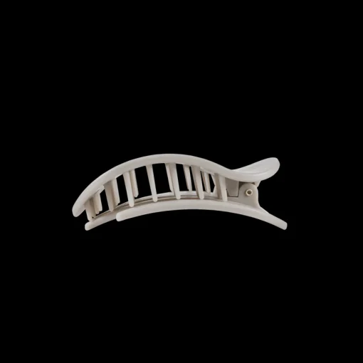 Small Teleties Flat Oval Clip - Silver Flames