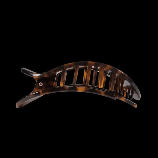 Small Teleties Flat Oval Clip - Tortoise
