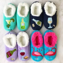 Snoozies! Slippers - Bottle of White (Navy)