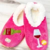 Snoozies! Slippers - Wine O'Clock Hot Pink