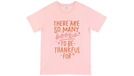 'So Many Books To Be Thankful For' Blush Graphic Tee
