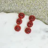 Sporty Rhinestone Trio Dangle Earrings - Basketball