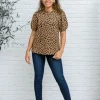 Spotted Animal Print Blouse