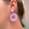 Spring Flower Dangle Earrings - Lavender