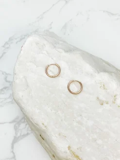 Stainless Steel Hoop Earrings - Rose Gold