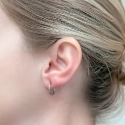 Stainless Steel Hoop Earrings - Silver