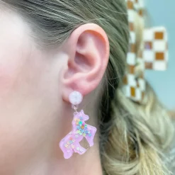 Star Confetti Unicorn Dangle Earrings