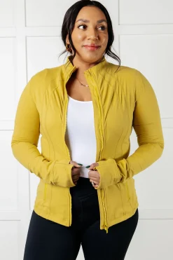Staying Swift Activewear Jacket in Yellow Pear