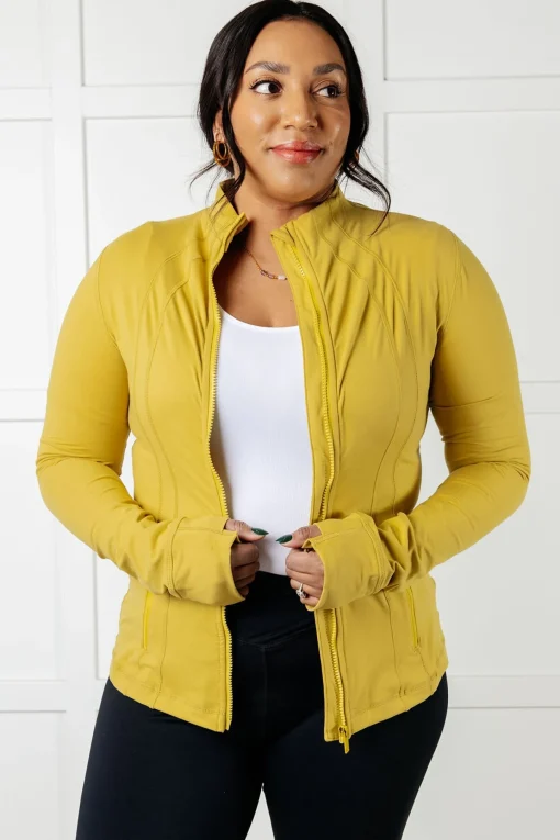 Staying Swift Activewear Jacket in Yellow Pear