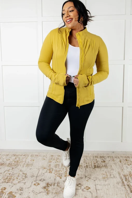 Staying Swift Activewear Jacket in Yellow Pear