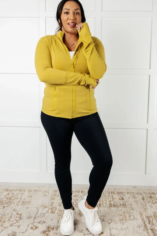 Staying Swift Activewear Jacket in Yellow Pear