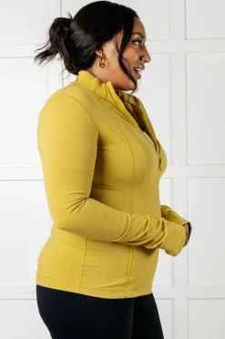 Staying Swift Activewear Jacket in Yellow Pear