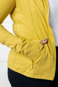 Staying Swift Activewear Jacket in Yellow Pear