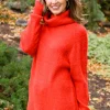 Steady Pace Roll Neck Sweater In Red