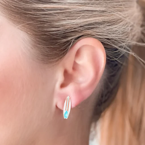 Stripe Surfboard Signature Enamel Studs by Prep Obsessed