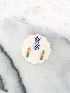 Stripe Surfboard Signature Enamel Studs by Prep Obsessed
