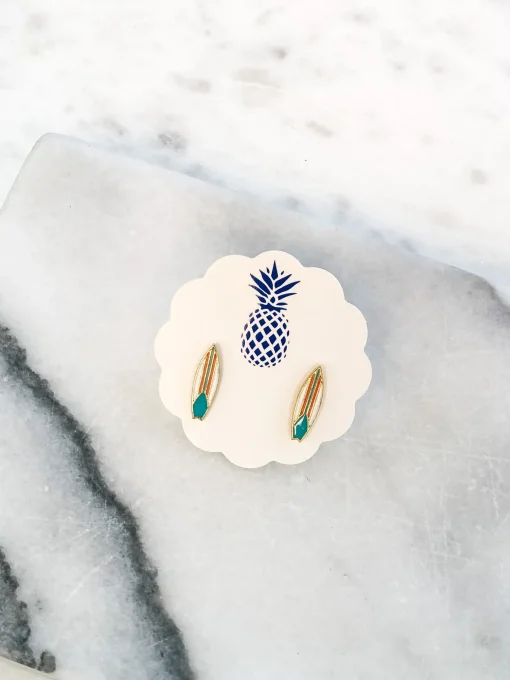 Stripe Surfboard Signature Enamel Studs by Prep Obsessed
