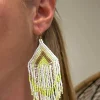 Summer Fringe Dangle Earrings - Yellow