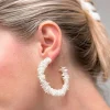 Summer Pearl Hoop Earrings