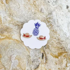 Sun Hat Signature Enamel Stud Earrings
