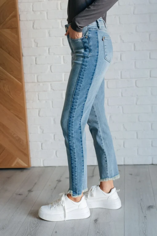 Susan High Rise Side Panel Detail Slim Jeans
