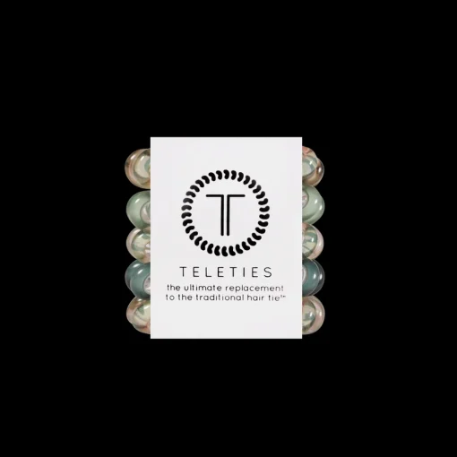 Teleties Hair Tie - Tiny Band Pack of 5 - Sage Swirl