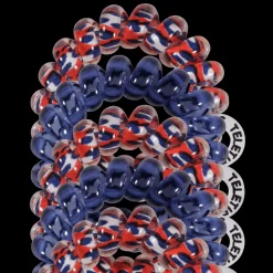 Teleties Hair Tie - Tiny Band Pack of 5 - Red White and Leopard