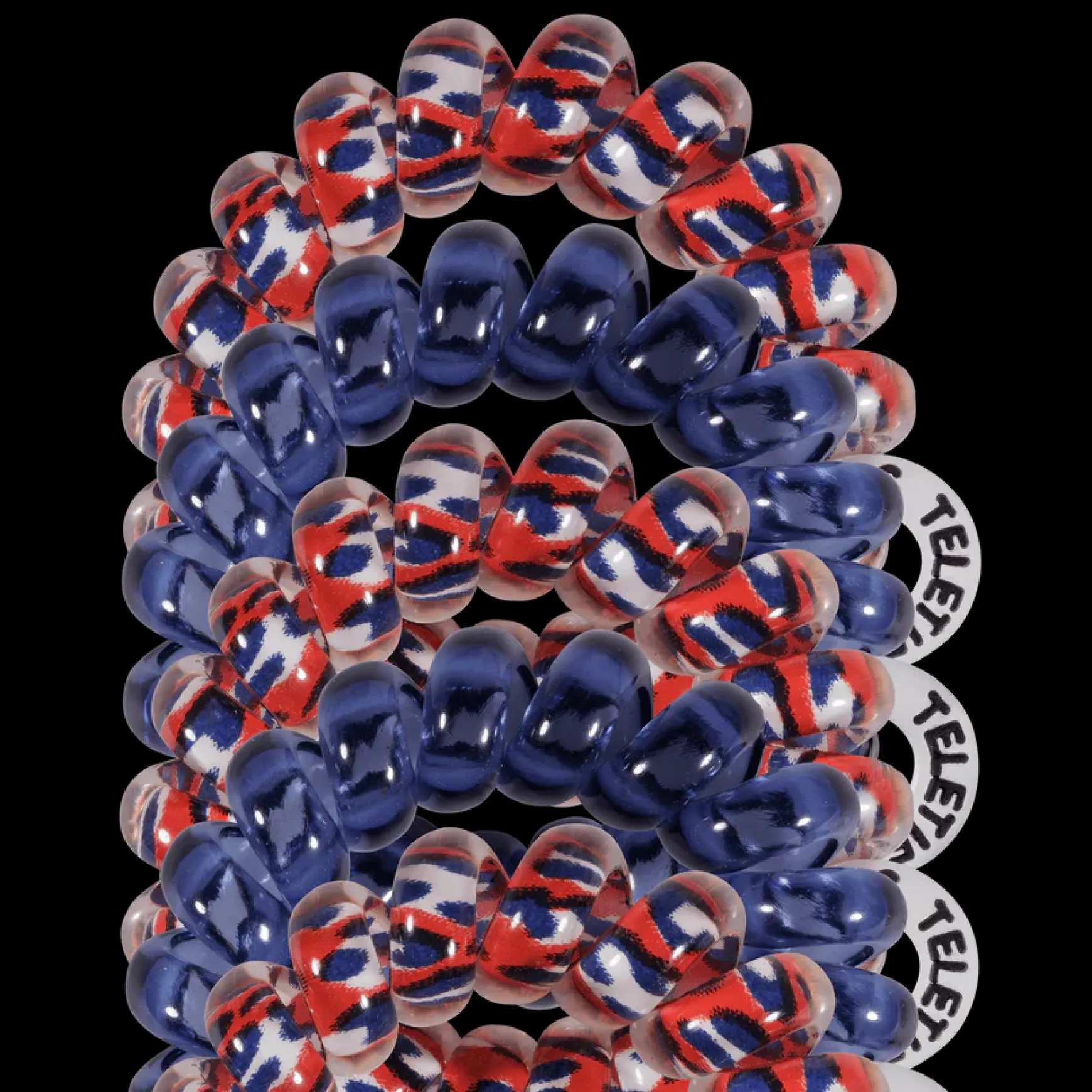 Teleties Hair Tie - Tiny Band Pack of 5 - Red White and Leopard