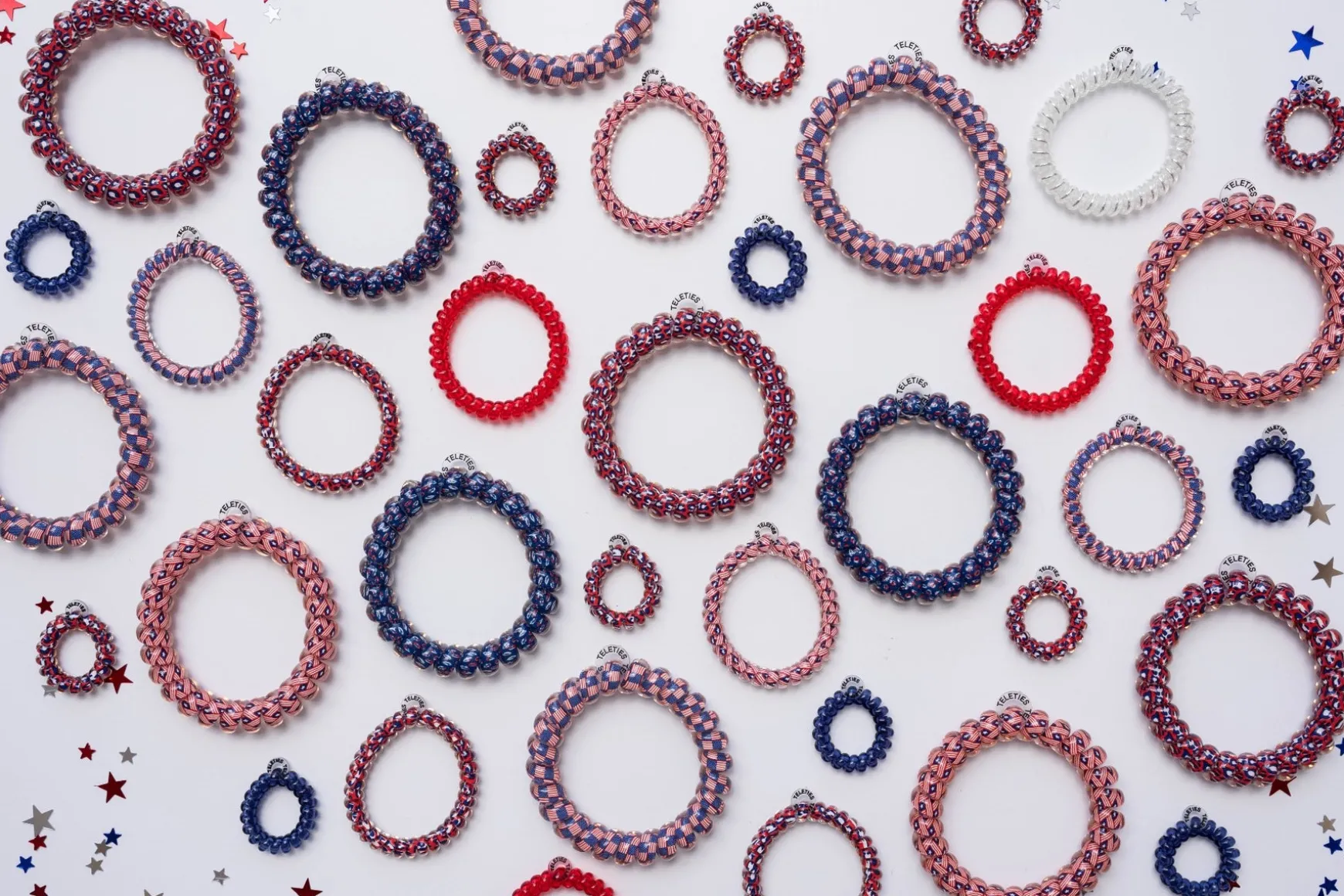 Teleties Hair Tie - Tiny Band Pack of 5 - Red White and Leopard