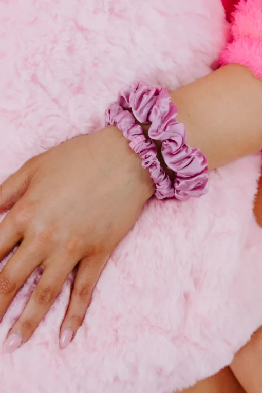 Teleties Silk Scrunchies - Large Band Pack of 3 - I Pink I Love You