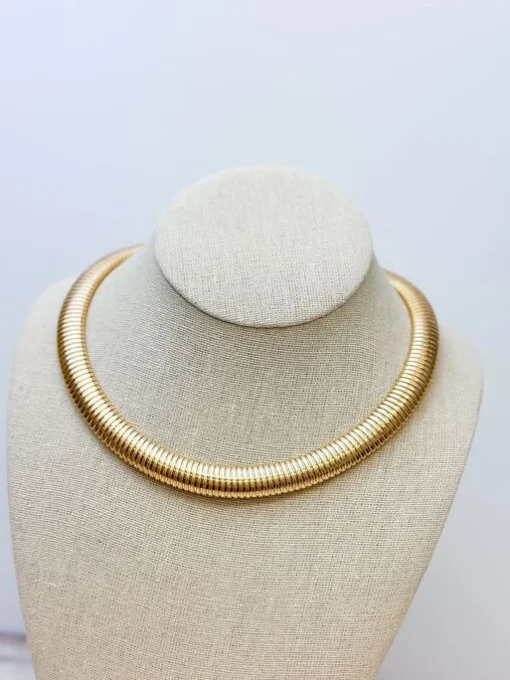 Textured Collar Necklace - Gold